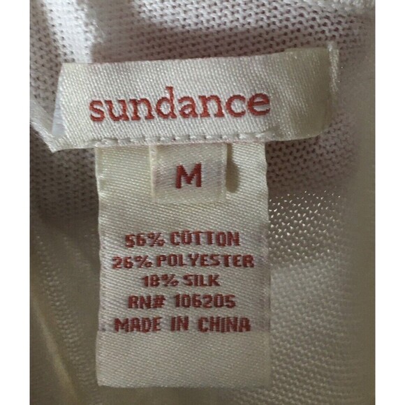 Sundance Dress Women's Size Medium White Cotton Silk Blend Knee Length - Picture 5 of 5